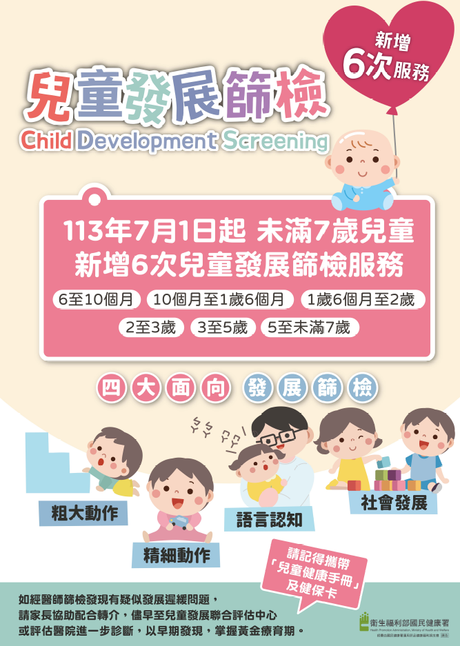 【衛生福利部】兒童發展篩檢服務